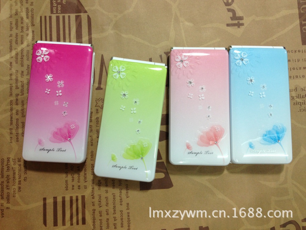 国产翻盖女式手机批发 纽维V128 炫彩双卡 蓝