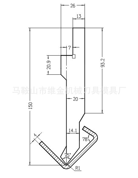 客户订做的非标折弯机模具