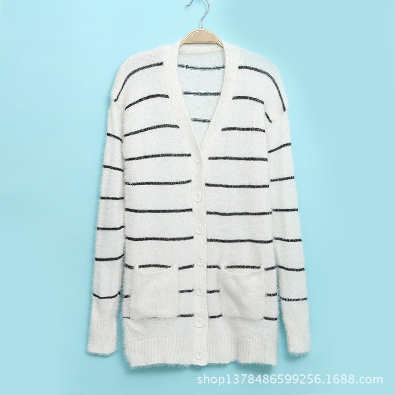 2013新款 韩版时尚秋冬毛衣<em>条纹针织</em>衫 修身百