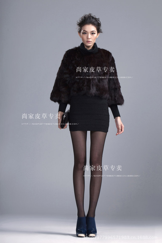 【日单韩版<em>圆领兔毛开衫</em> 皮草外套 一件代发】