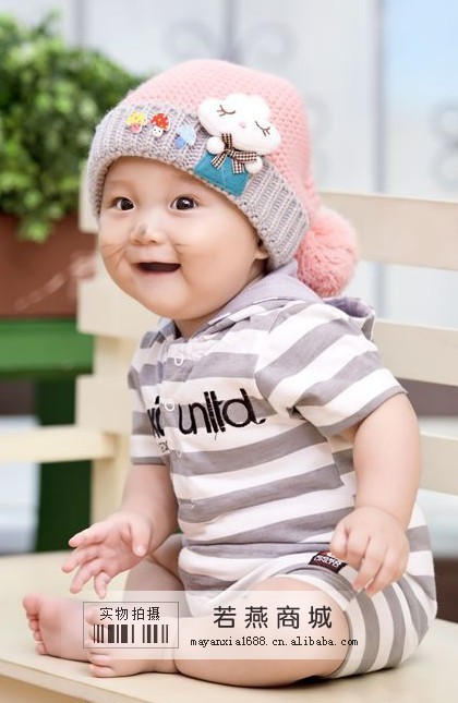 批发采购帽子-RY13170 可爱蘑菇头辫子童帽 婴