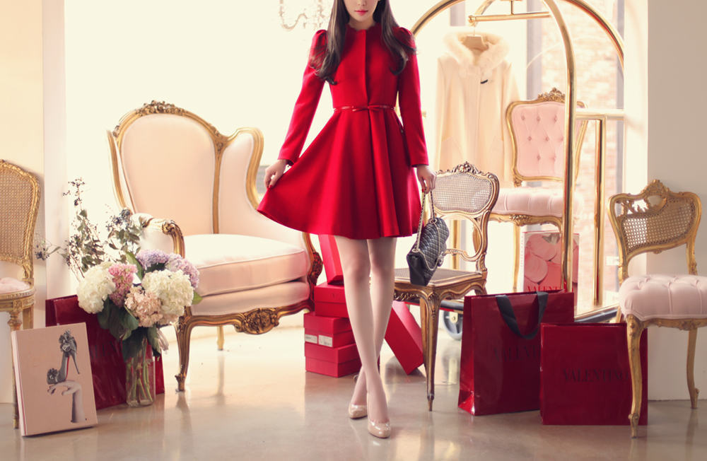 【2013冬款新款毛呢<em>大衣</em> 红色新娘结婚礼服白