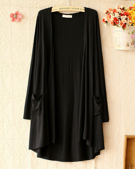 长款春夏秋冬莫代尔<em>开衫</em> 长款长袖<em>打底开衫</em>防