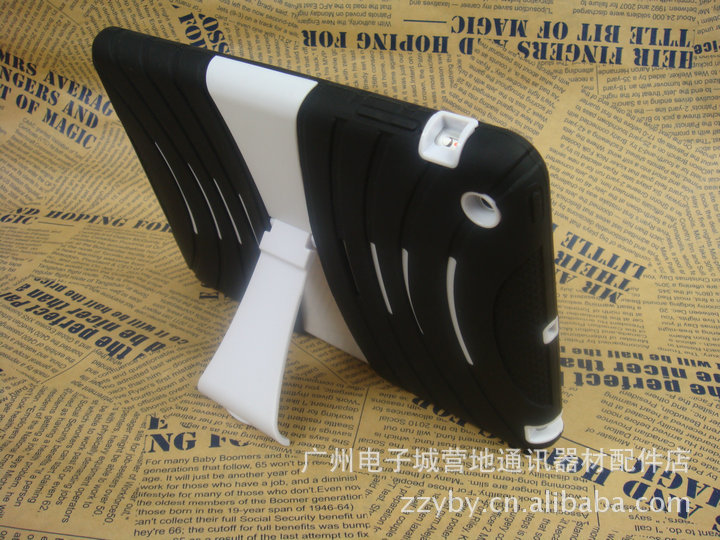 【厂家直销】ipadmini PC硅胶二合一 机器人支