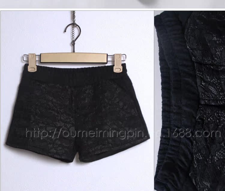 【2013秋冬新款韩版女装显瘦<em>雷丝</em>花边<em>短裤</em>靴