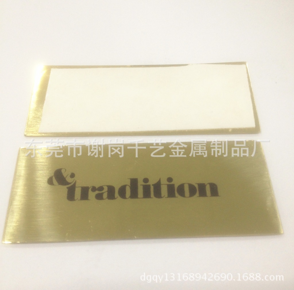 【金属logo贴片拉丝工艺 五金合金东莞厂家根