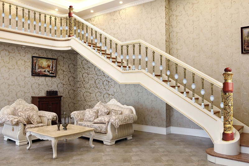 楼梯及配件-铁艺楼梯 楼梯起步柱 不锈钢实木楼