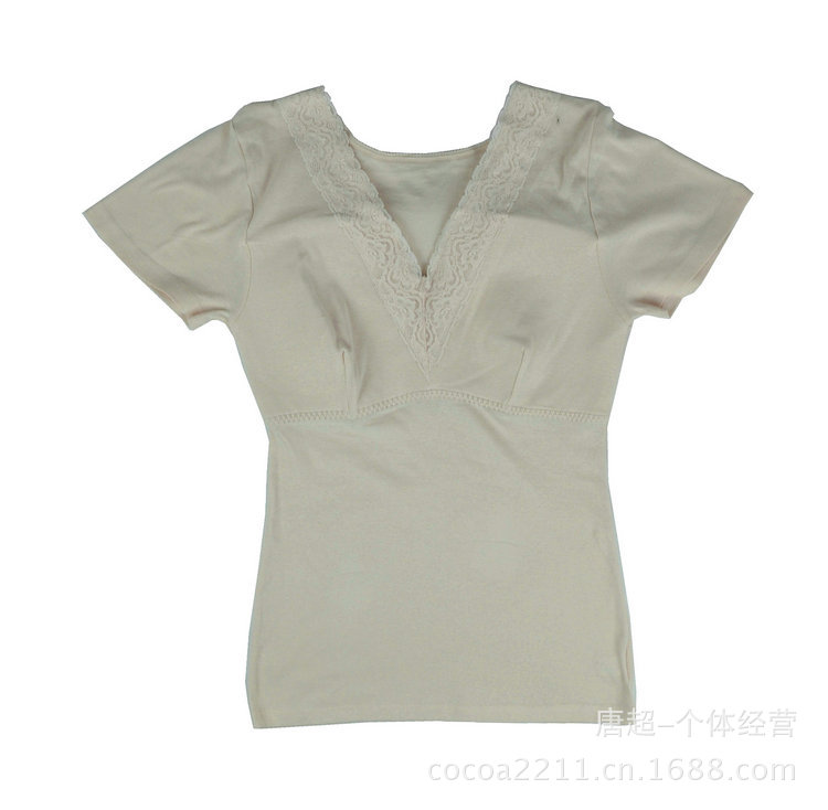外贸 女士bra短袖<em>t恤</em> 日单<em>文胸</em>内衣 打底衫 修身