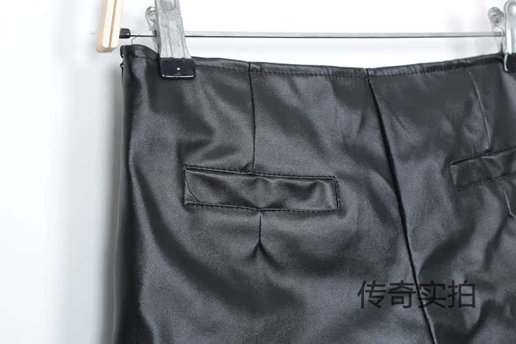 【韩版女装 <em>秋冬</em>优质<em>黑皮短裤</em> 女 su839】价格