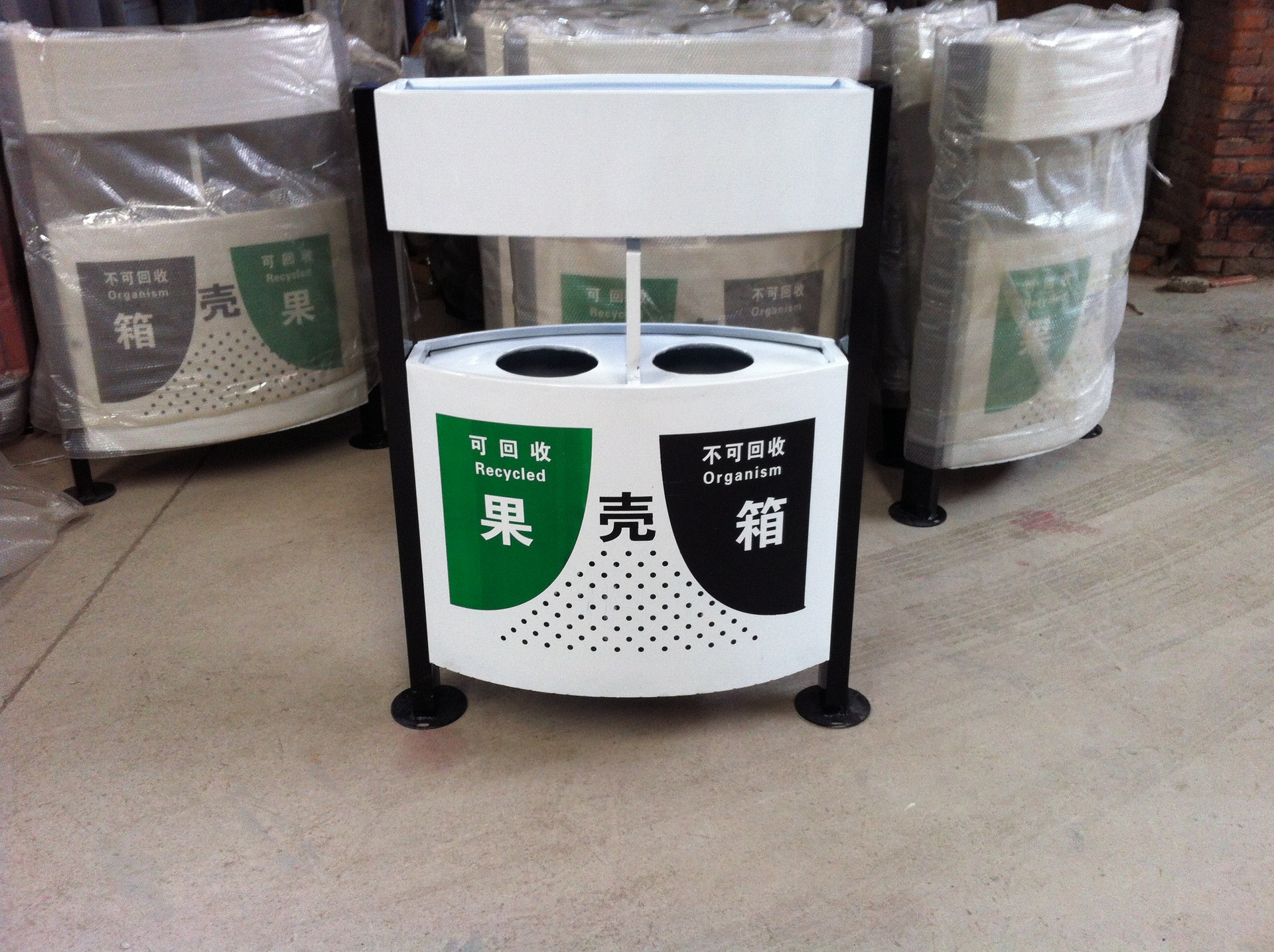 供应永康杰彦广告式 户外 分类垃圾桶图片,供应