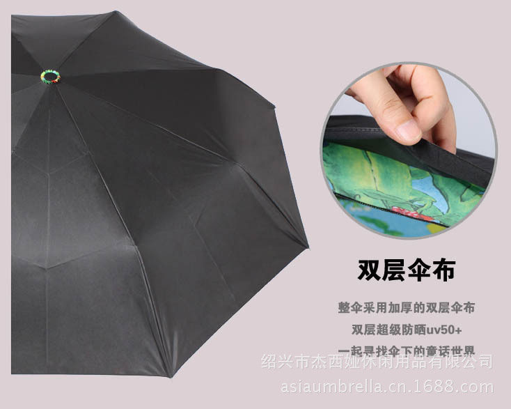 龍貓雙層折傘
