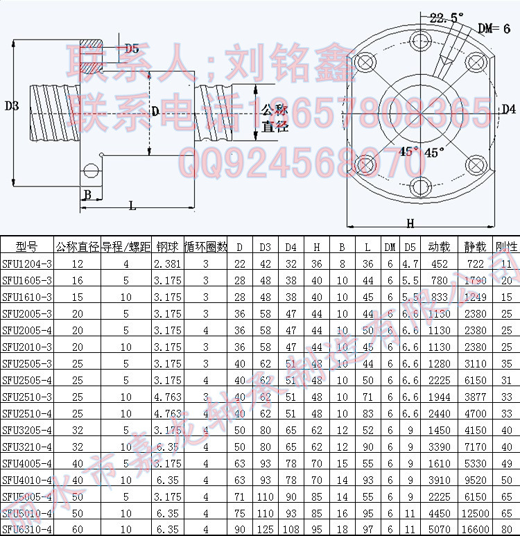 滚珠丝杆参数电子版