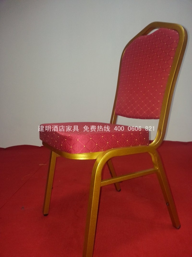 供应宴会椅 婚庆椅 酒店餐椅 饭店椅子 红色点布餐椅