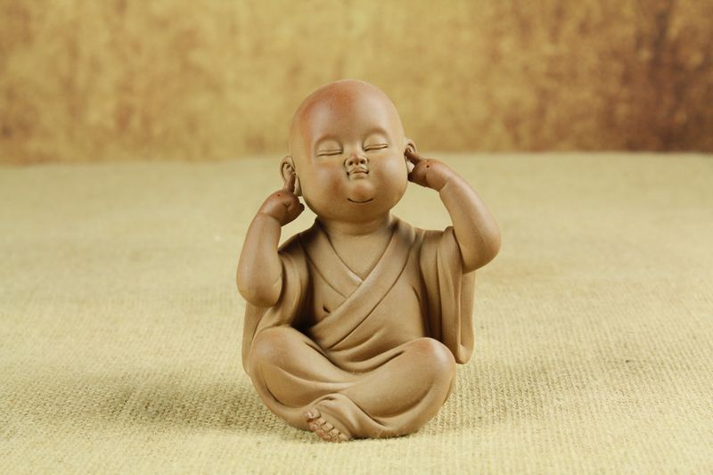 陶瓷新品紫砂工艺 六不恶小沙弥 :不听 不看 不说 不闻 不问 不想 &