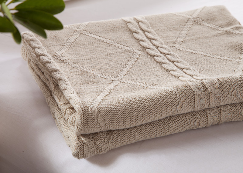 【全棉针织毯 毛线毯子 空调被沙发盖毯 婴儿棉