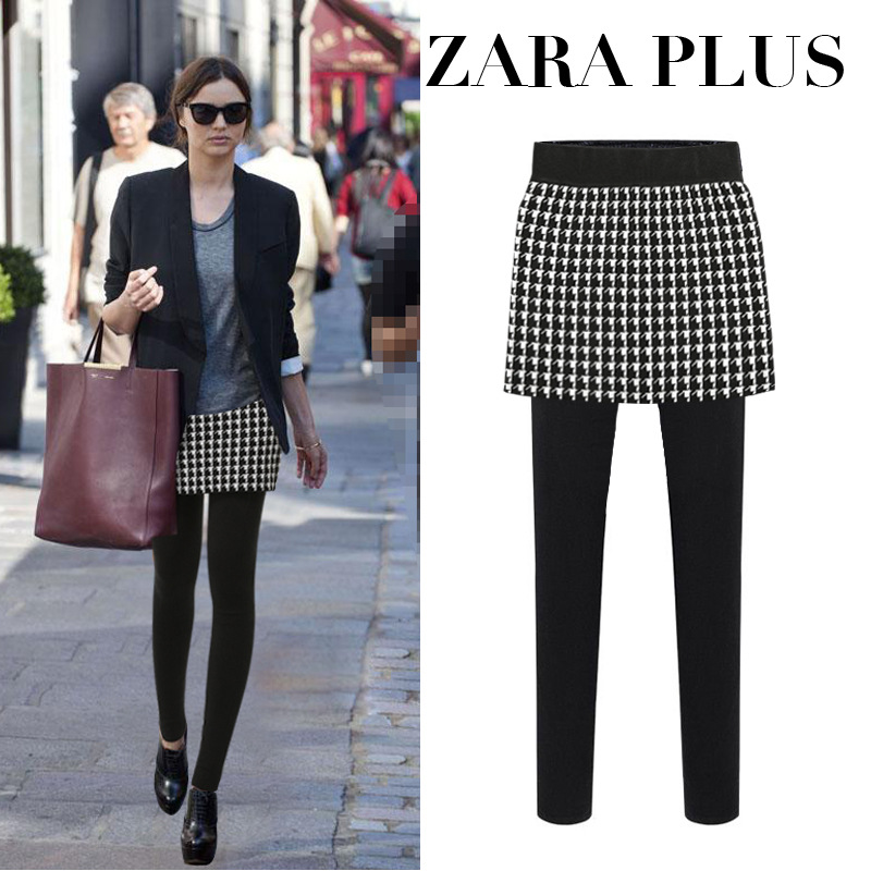 zara秋冬款<em>女士打底裤冬季</em>加绒加厚外穿假两件