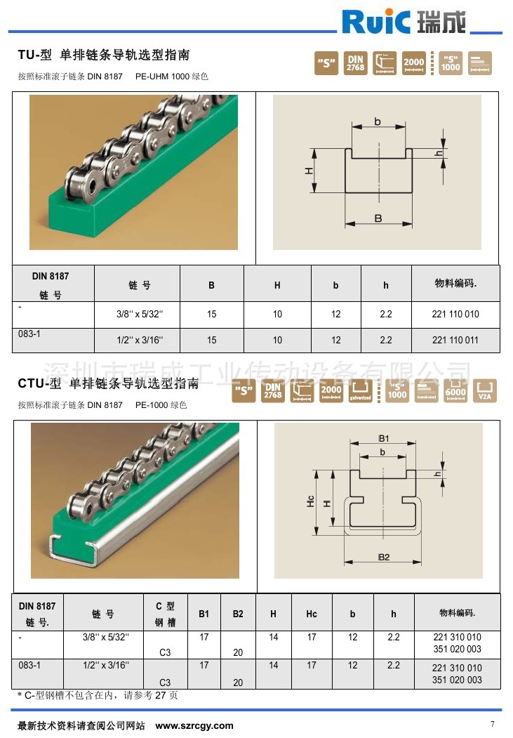 链条导轨TU-CTU型