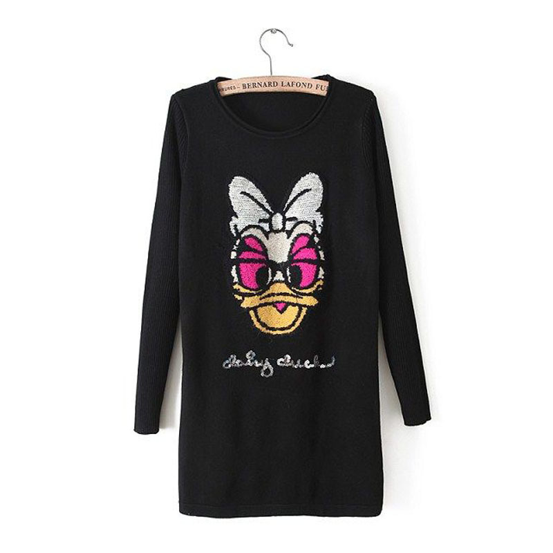 亮片唐老鸭图案<em>毛衣打底衫 图片</em>_高清大图 - 阿