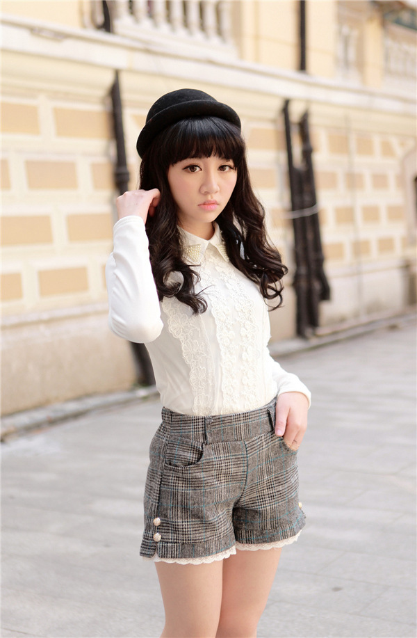 批发采购<em>女式</em>休闲裤-<em>短裤秋冬</em>女 <em>时尚</em>英伦风格