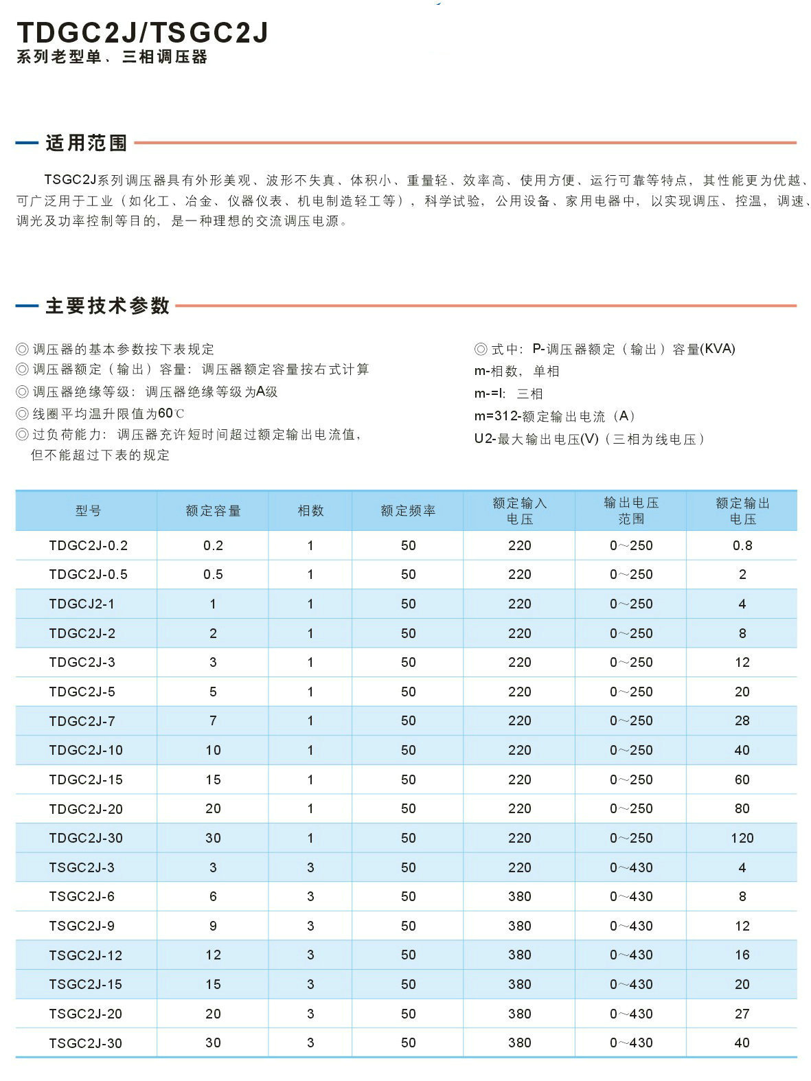 TDGC2J、TSGC2J系列老型單、三相挑調壓器說明