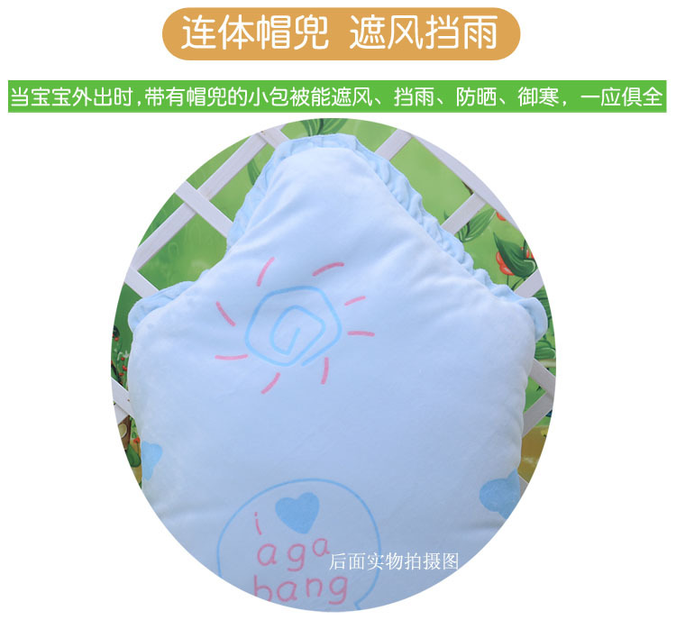 6628新生兒寶寶脫膽抱被1米水晶絨抱毯後750-1