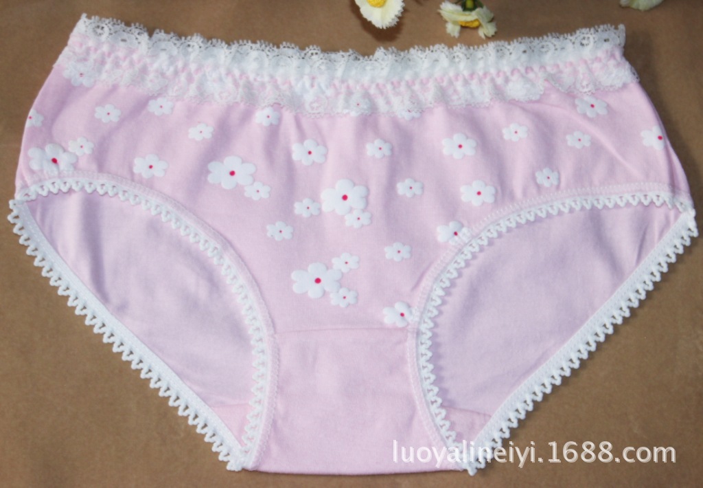 <em>内裤</em>-花边小雏菊印花<em>女内裤 纯棉</em>内裤 <em>中腰</em>女士