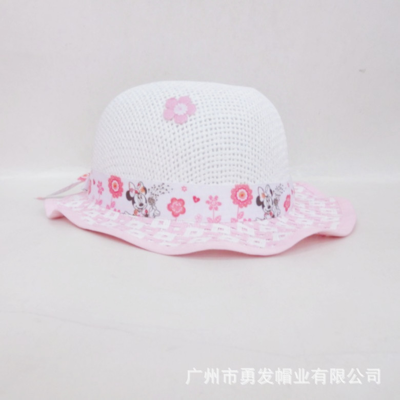 童帽厂家 供应时尚草帽 女童镂空草帽 可爱米老