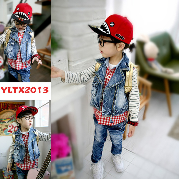 儿童宝宝新年装 中国红复古唐装<em>棉马甲</em>外套 女