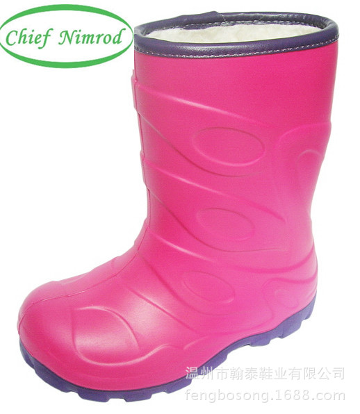 3018 PU儿童雨靴，简约时尚，保暖防水儿童雨靴