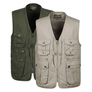 批发采购<em>男式马甲</em>-<em>中年</em>马甲男 外贸多口袋钓鱼