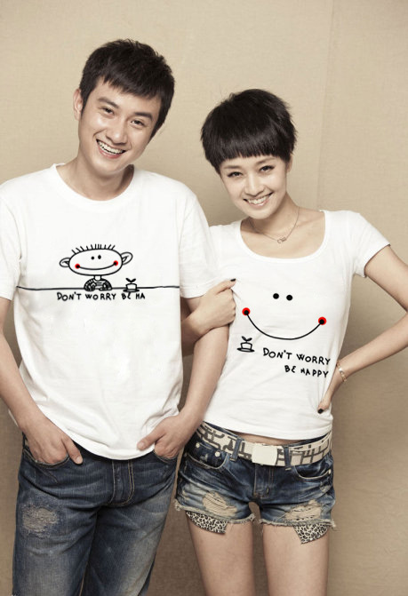 夜市便宜拉架纯棉可选图案选颜色卡通 情侣装 批