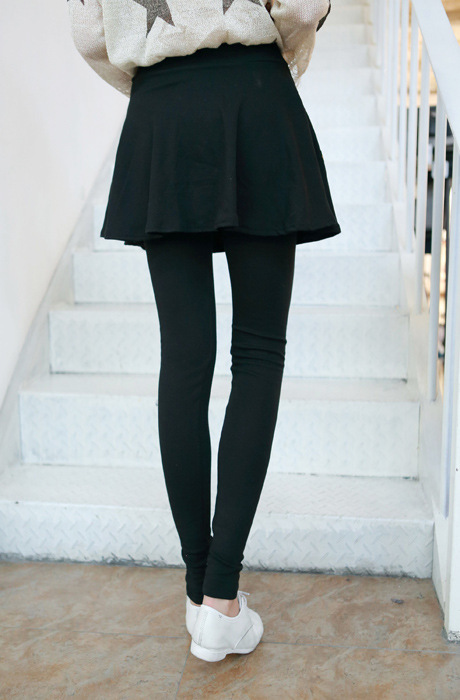 D813 仿皮真口袋大百褶 (6)