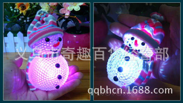 新奇特產品夢幻閃光變色小雪人/電子發光新年聖誕節禮