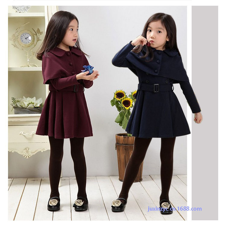 外贸<em>童装批发</em> 2013冬款韩国品牌<em>女童</em>披肩+裙