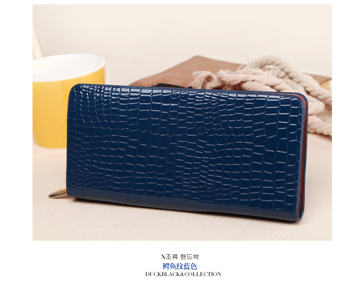 鱷魚紋漆皮錢包 亮皮錢夾 批發