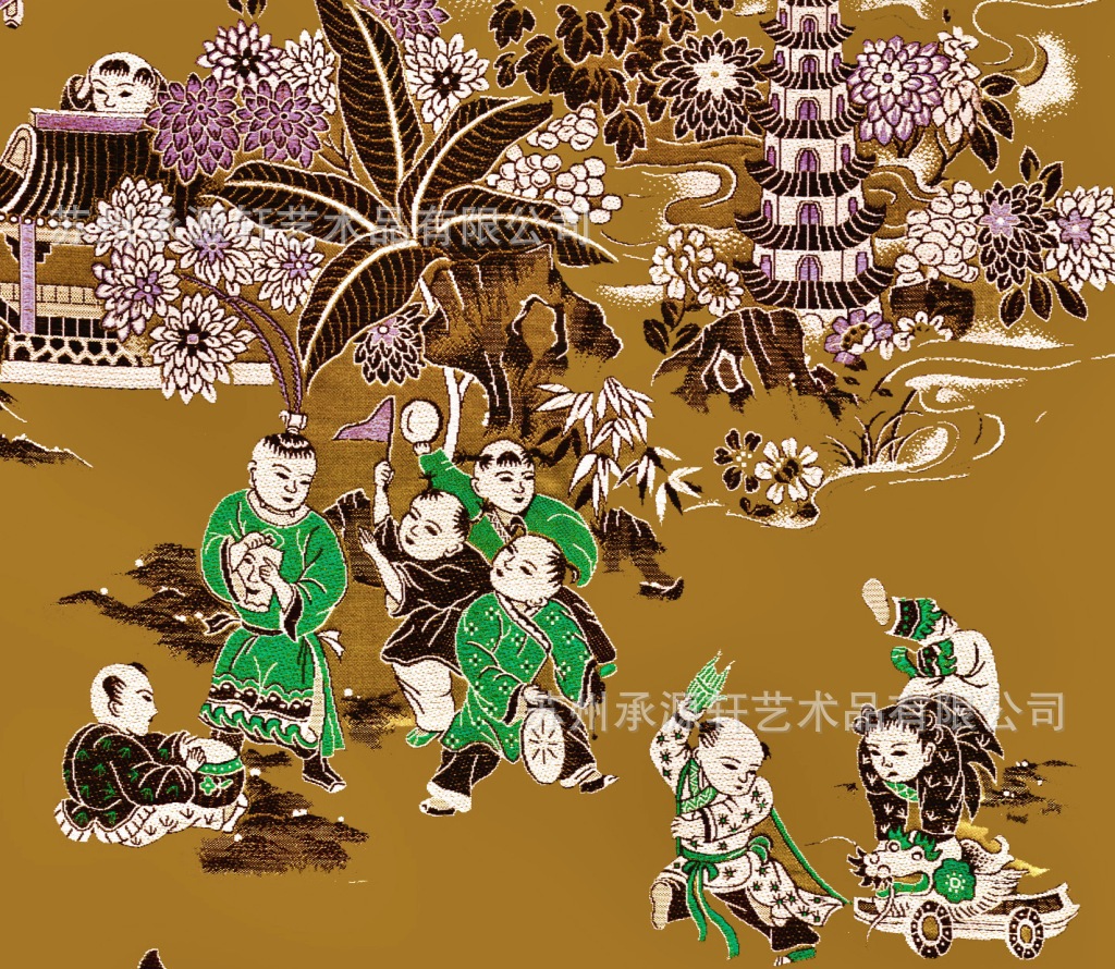 厂家直供银之源传统吉祥百子图壁画