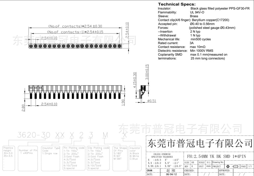 FH2.54 YK SMD L7.43