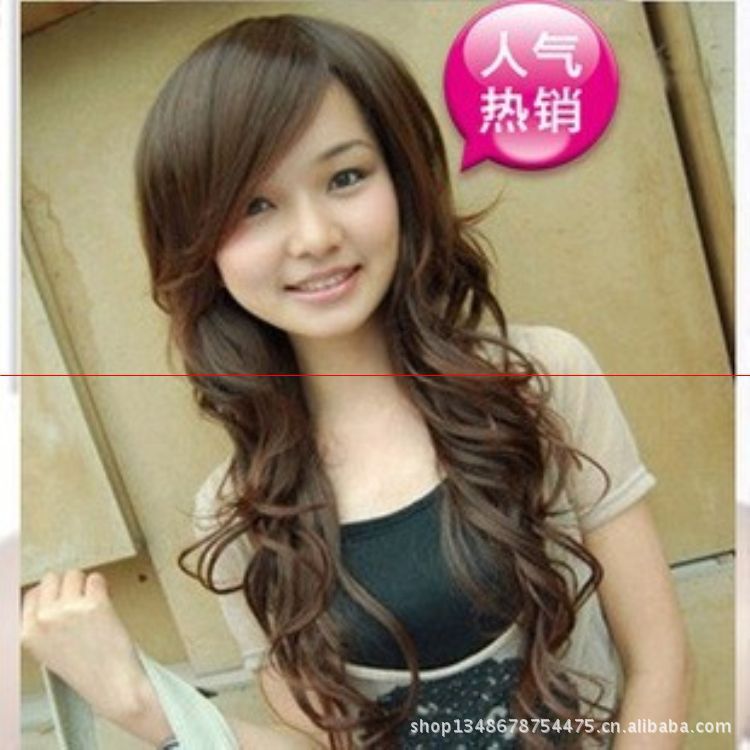 批发采购假发-非主流苛苛假发 <em>长卷发</em>齐<em>刘海</em> 长