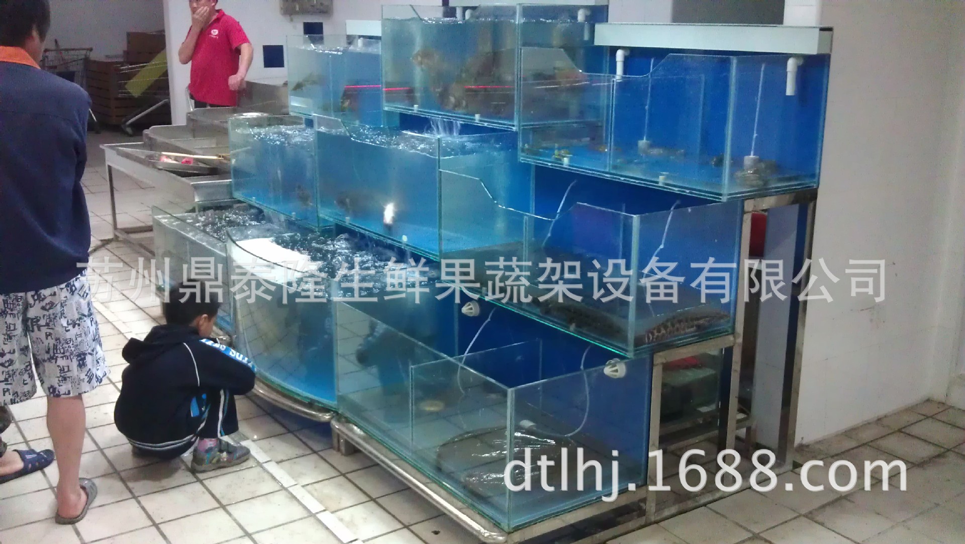 厂家直供供应超市生鲜区二层三层鱼缸