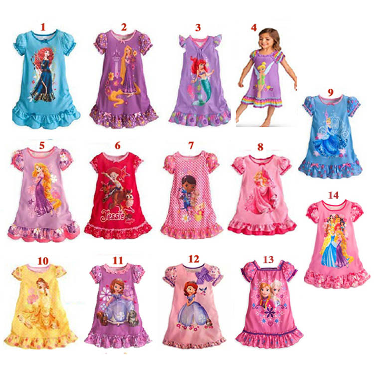 <em>卡通</em>迪士尼女童短袖<em>公主</em>裙DISNEY女童短袖连