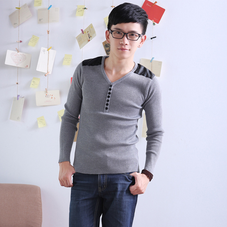 2013<em>秋季新款</em>V领修身韩版<em>毛衣</em> 男装<em>批发</em>时尚