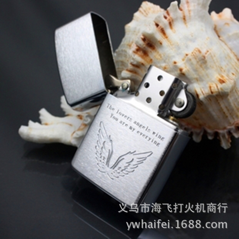 zorro佐罗煤油打火机 Z8119A拉丝天使之翼 金