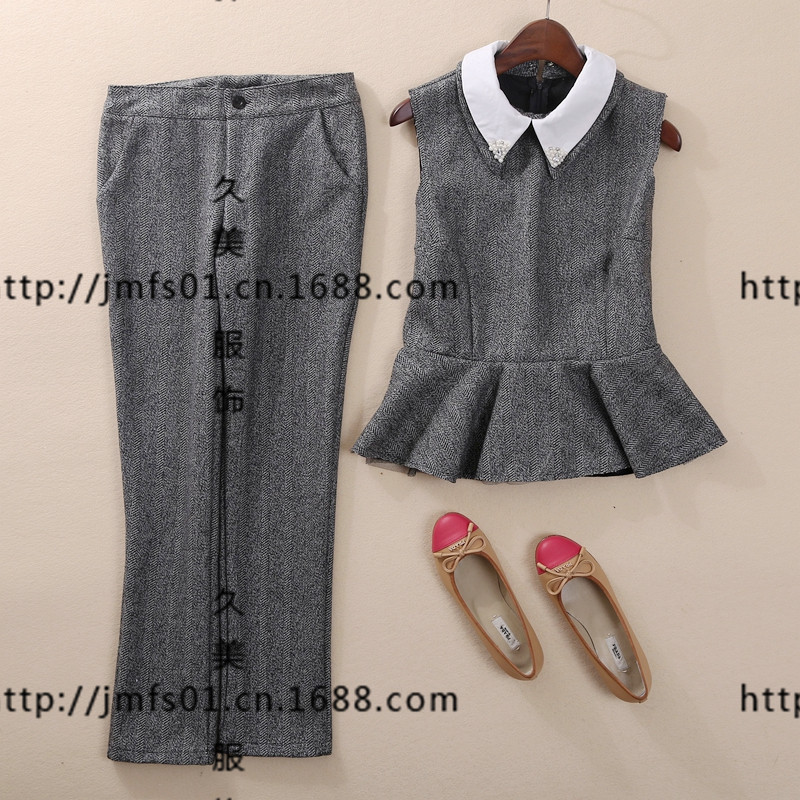 迪家羊毛<em>裤子马甲套装</em>毛呢外套<em>女</em> 欧洲站2013