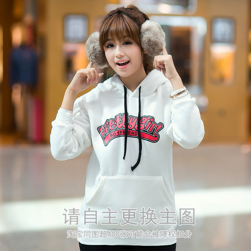<em>2013</em>新款特价<em>潮流女装</em>韩版休闲字母长袖抓绒