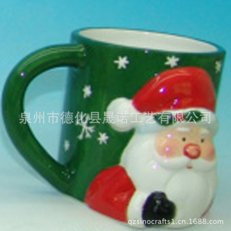陶瓷手绘杯,手绘圣诞杯子,圣诞创意杯子,德化陶瓷