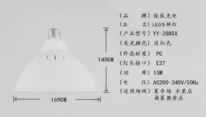 生鲜灯规格