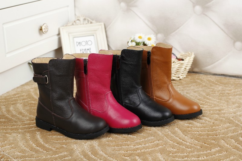 2013冬季新款七星蛙 真皮品牌棉童鞋中筒靴短靴儿童鞋批发