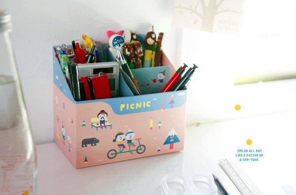 新品 韓國 自制DIY筆筒收納盒PAPER PENCIL BOX-picnic工廠,批發,進口,代購