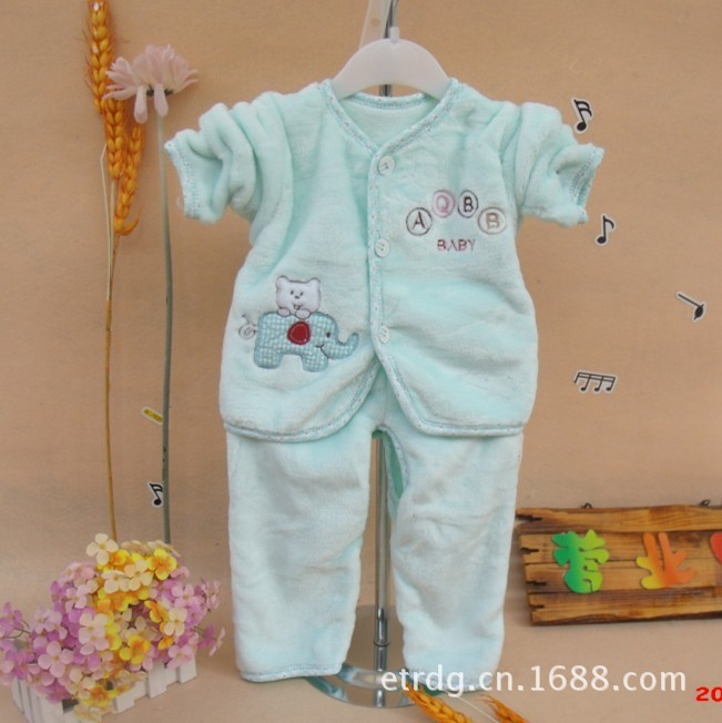 【特价批发童装秋装 <em>宝宝珊瑚绒开衫</em>套装 婴幼