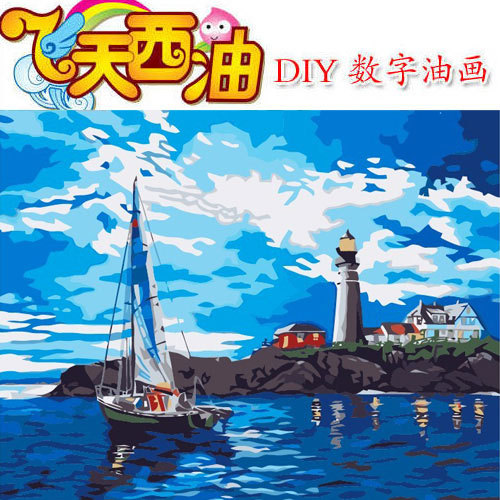 廣告促銷品 飛天西油 DIY數字油畫40*50CM(島城)網店代理一件代發工廠,批發,進口,代購